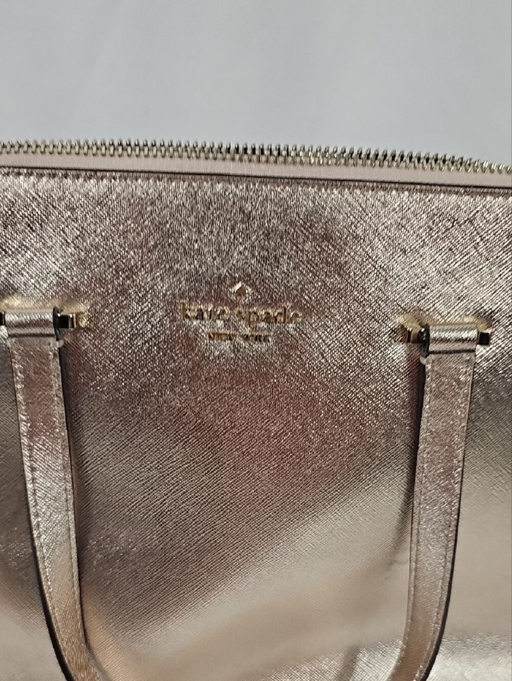 kate spade Metallic Rose Gold Dome Satchel Handbag - Picture 10 of 13